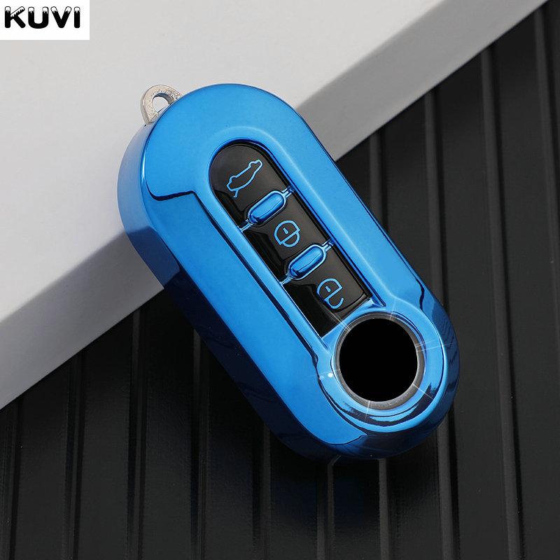 3 Buttons TPU Car Flip Key Case Cover for Fiat Ducato 500 500L Panda Grande Punto Lancia Musa Auto Shell Fob Accessories