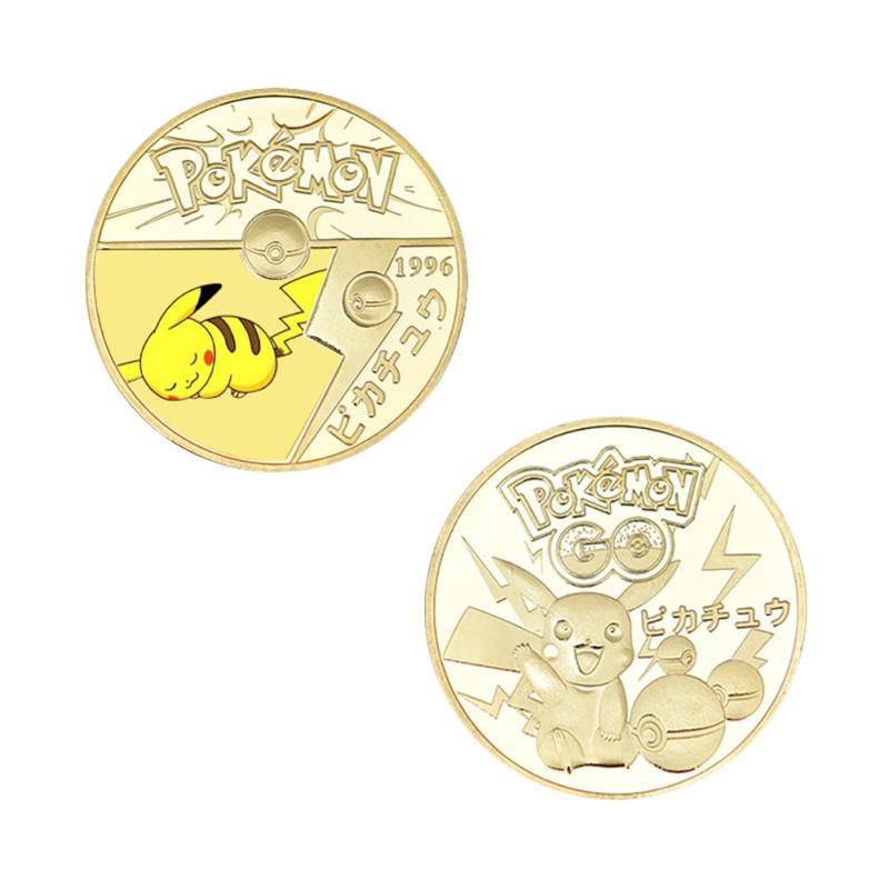 Pokemon Pikachu Commemorative Coin With Gift Box Cartoon Anime Commemorative Badge For Fans