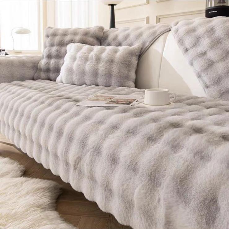 Super Soft Rabbit Velvet Teplý sametový polštář na pohovku Zimní zahušťovací masážní potah na pohovku Nový látkový ručník.
