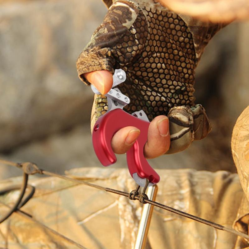 Buy Archery Arrow Release Aids Four Finger Grip Caliper for Compound Hunting Shooting Bow at