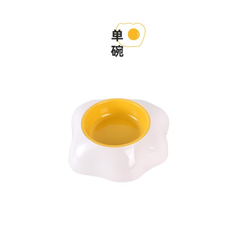 Pippi Tao's original pet egg yolk double bowl single bowl, anti-knock cat bowl dog bowl pet feeding basin pet bowl