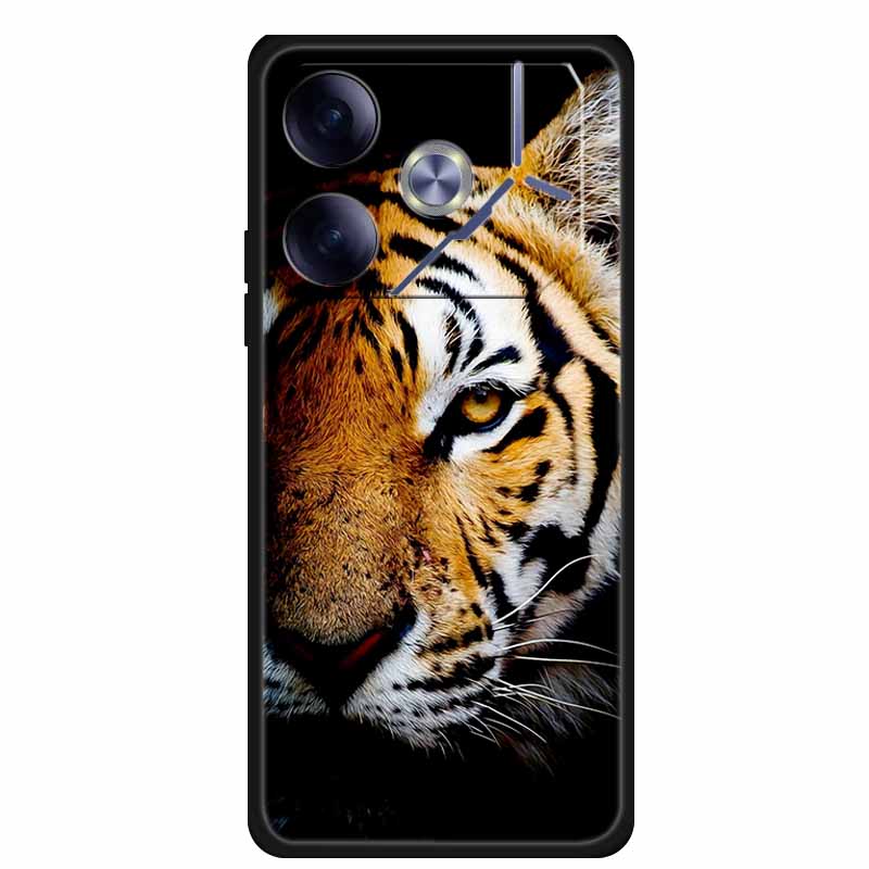 For Tecno Pova 6 Phone Case 6.78" Animal Black Silicone Soft Back Cover Cases For Tecno Pova 6 Case Pova6 Coque Funda Shockproof