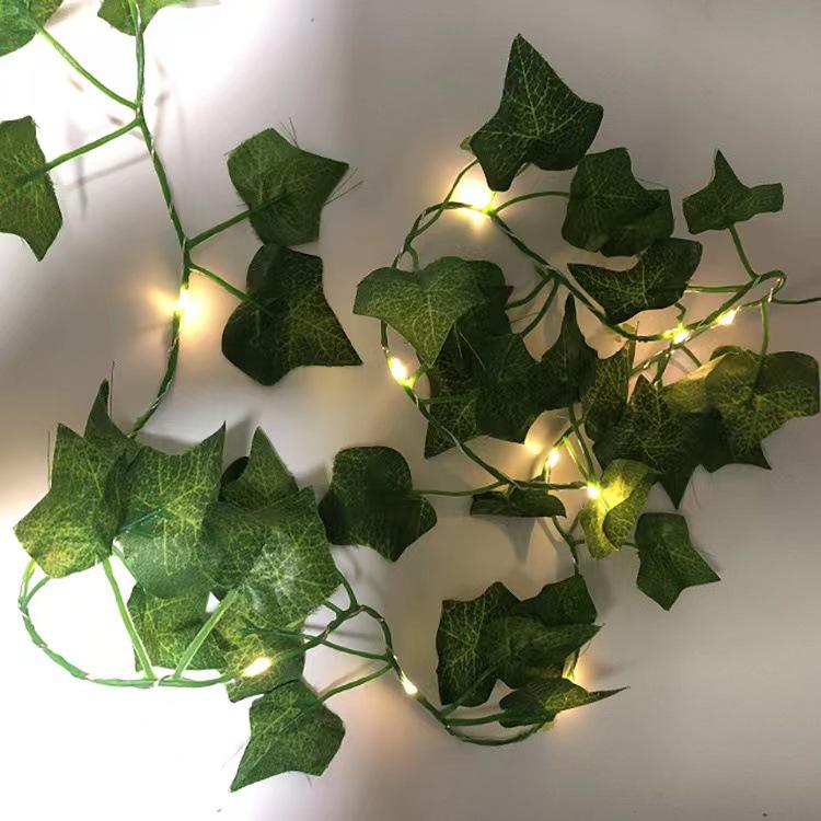 Green Leaf & Maple Pothos LED Solar String Lights