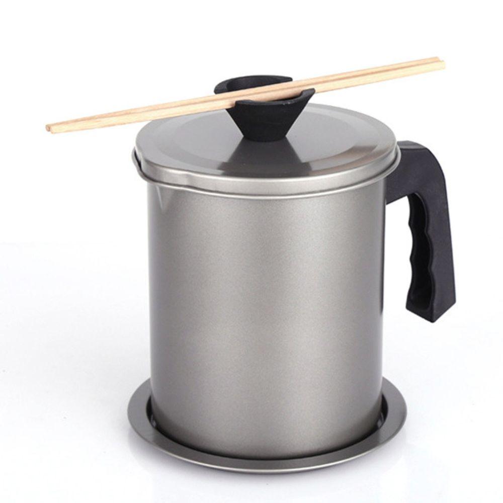 Japanese Style Storage Oil Tank Stainless Steel Grease Container Grease Keeper Lard Can  Household