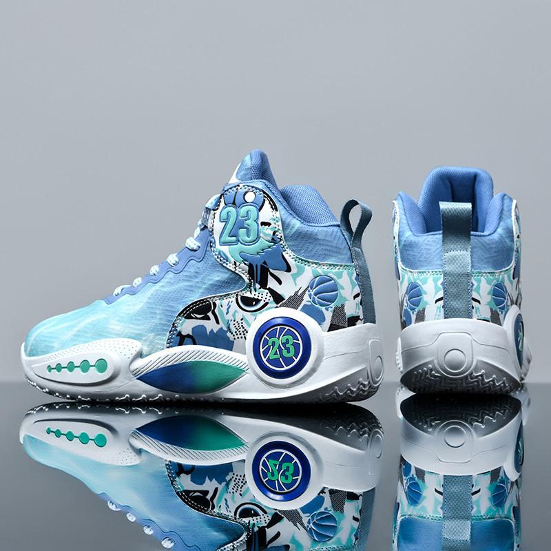 New basketball shoes, high-top combat boots, breathable, non-slip, wear-resistant and shock-absorbing middle school students, sports shoes, cement