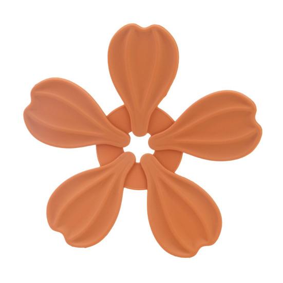 DYS Petal Shaped Coaster, Heat Resistant Silicone Mat, Non-Slip Dishwasher Safe Pot for Kitchen Dining Room кофейный