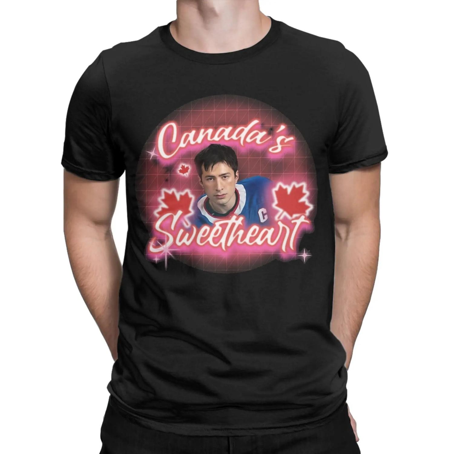 

Novelty Shane Hollander Canada s Sweetheart Airbrush T-Shirt Men Round Collar T Shirts Heated Rivalry Short Sleeve Tees Clothing S чёрный