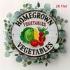 Vintage Home Grown Vegetables Circular Metal Wall Sign Farmhouse Kitchen Decor