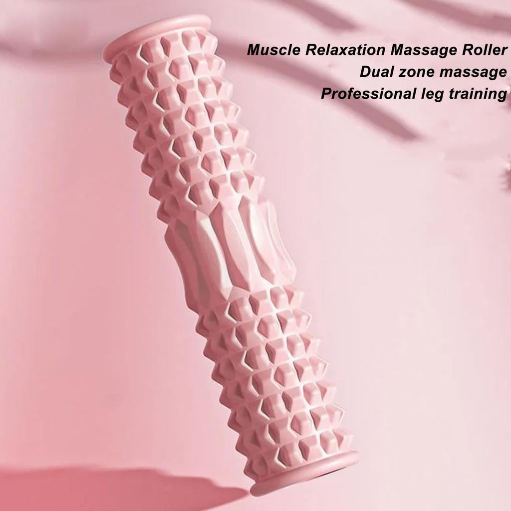 45cm Pink Muscle Relaxation Massage Roller Trigger Point Release Deep Tissue Multi Textured Massager Relieves Muscle Discomfort
