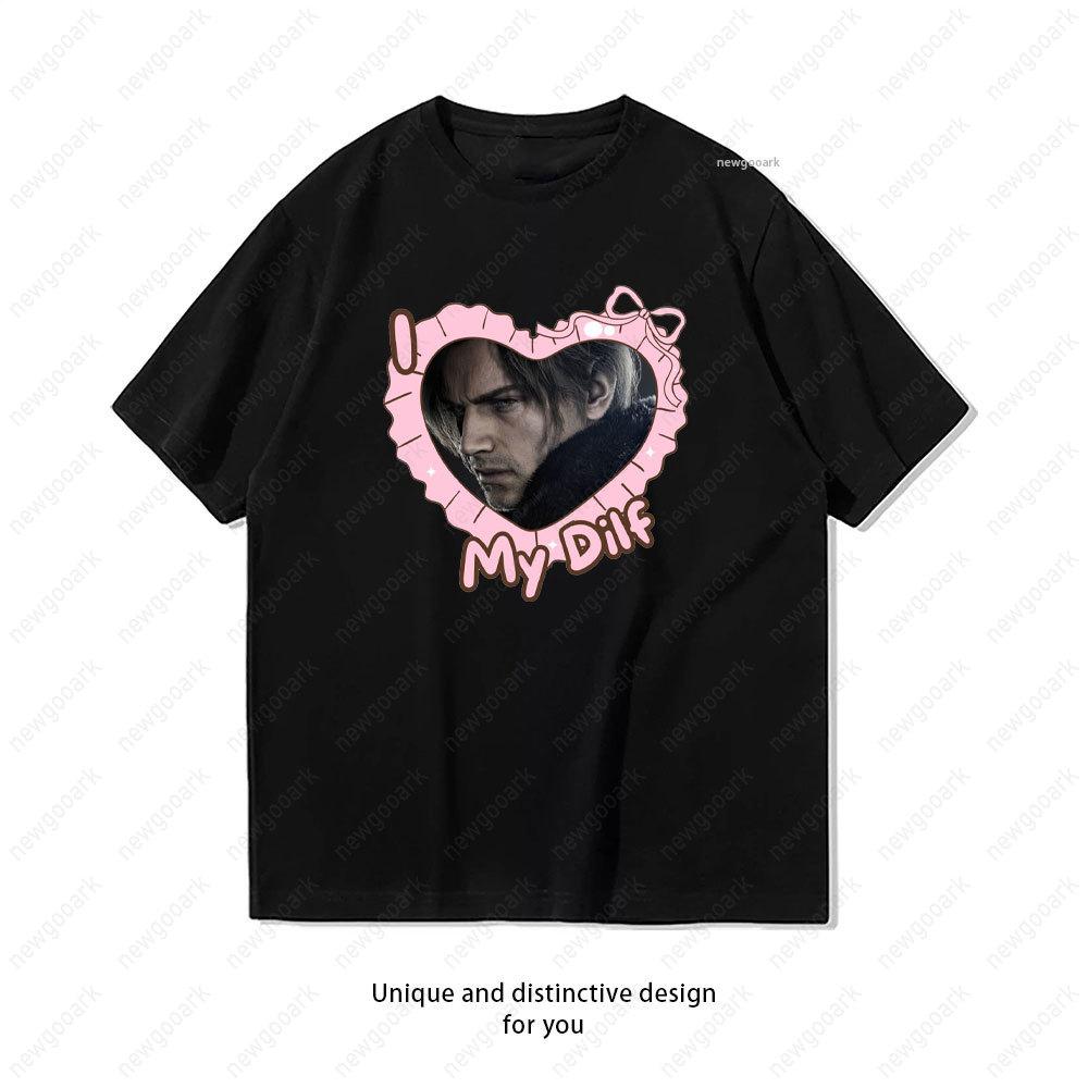 I Love My Fictional Boyfriend Leon Kennedy TShirt Women Unisex Casual Cotton Graphic T Shirts Girlfriend Gift Shortsleev Vintage