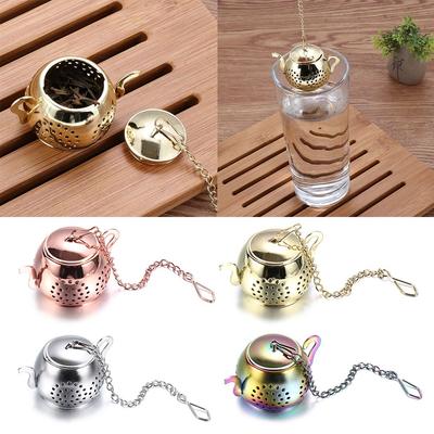 Juego de té Forma de tetera Acero inoxidable Filtro para hierbas y especias Colador de té Infusor de té Difusor