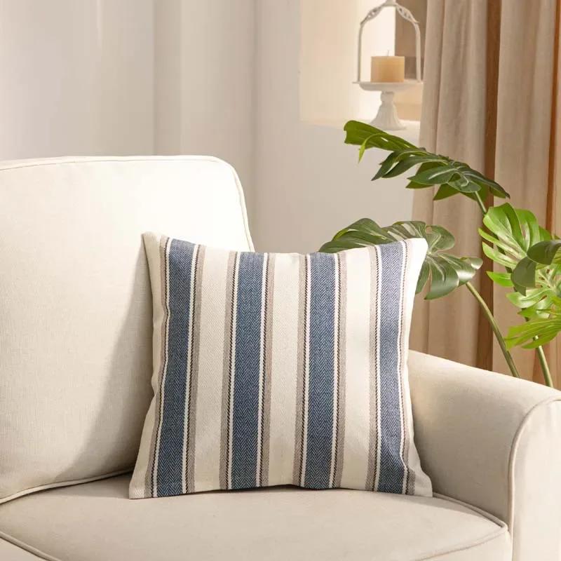 40/45cm Linen Solid Color Cushion Cover Abstract Pillow Cover Home Sofa Plaid Stripe Wave Geometric Pillow Case Home Decor