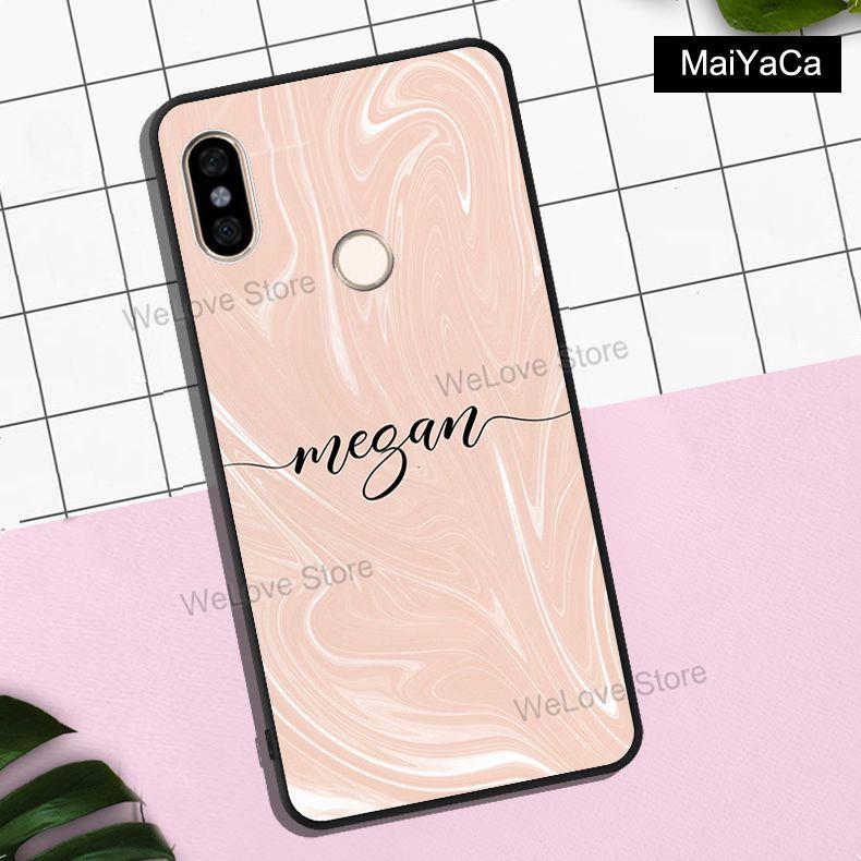 Custom Name Initials Rose Gold marble For Xiaomi Redmi Note 11 10 9 8 Pro 10S 9A 9T Mi 11 Lite 11T POCO X3 Pro GT M3 M4 F3 Case