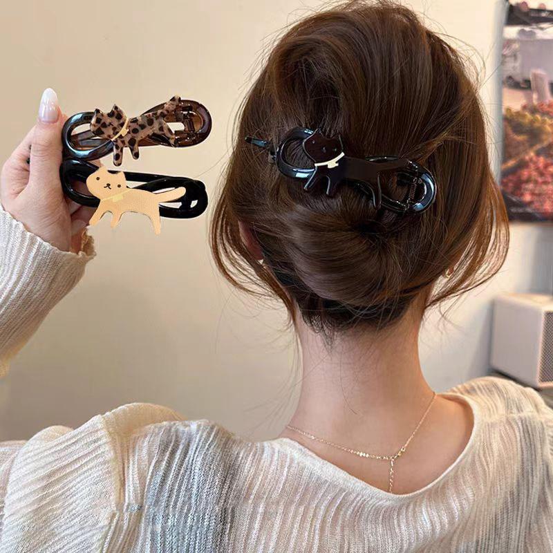 Clipsuri de păr noi cu răsucire coreeană, agrafe de păr cu pisică de desene animate, agrafă de păr pentru femei, fete, agrafă de păr vintage, accesorii de păr elegante