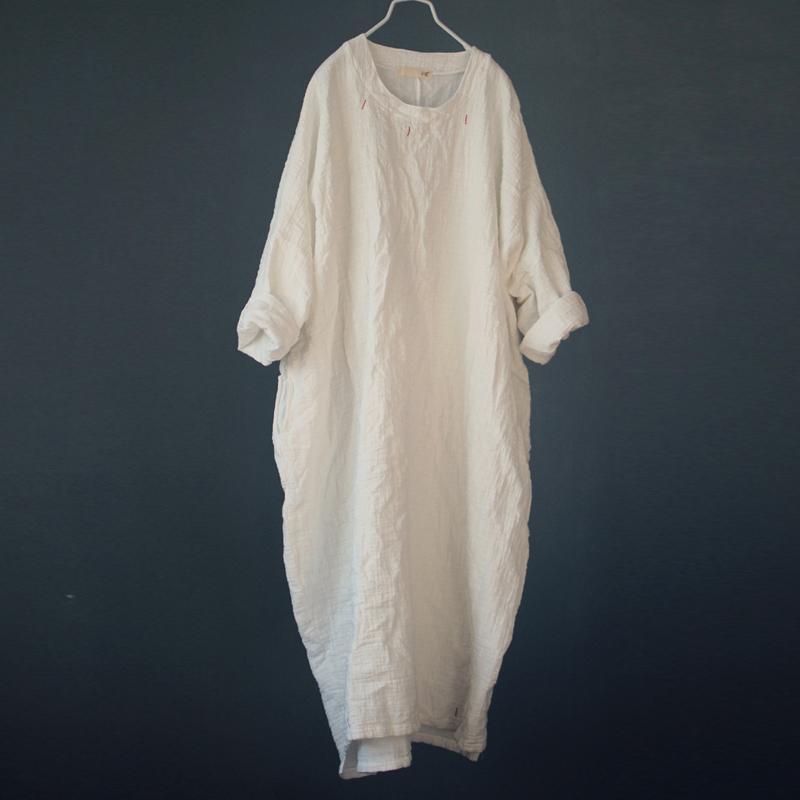 

Johnature женское винтажное платье макси, весеннее хлопково-льняное платье с рукавами «летучая мышь» и вышивкой, платья больших размеров One Size белый