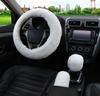 Car Steering Fur Wheel Cover Gear Shift Handbrake Cover with Winter Warm Wool Fashion for Girl Women Ladies