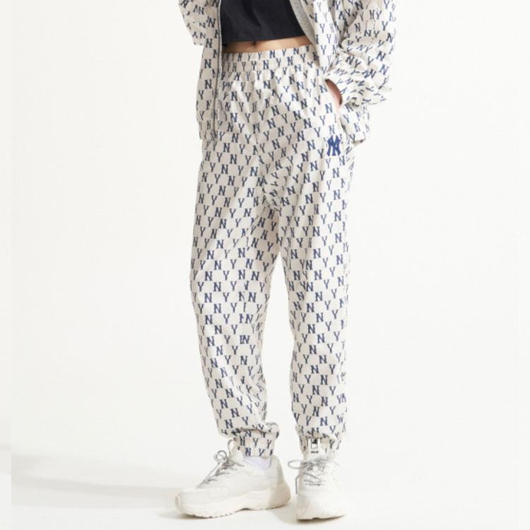 New MLB Knitted Sweatpants Unisex Cream 3AWPM0121-50CRS