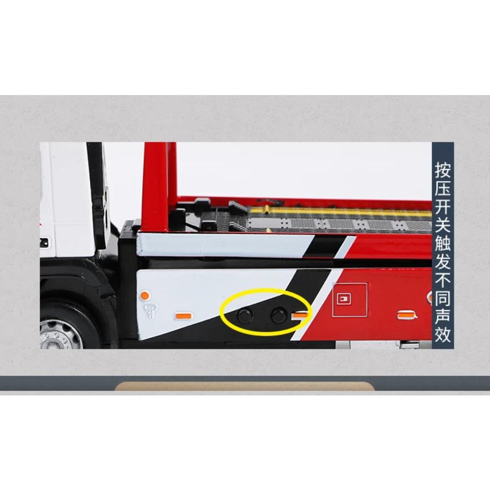 1/50 וולוו ואן סוג נגרר סגסוגת דגם סימולציה מתכת רכב מוביל משאיות גרירה משיכה לאחור צליל ואור משאית צעצוע