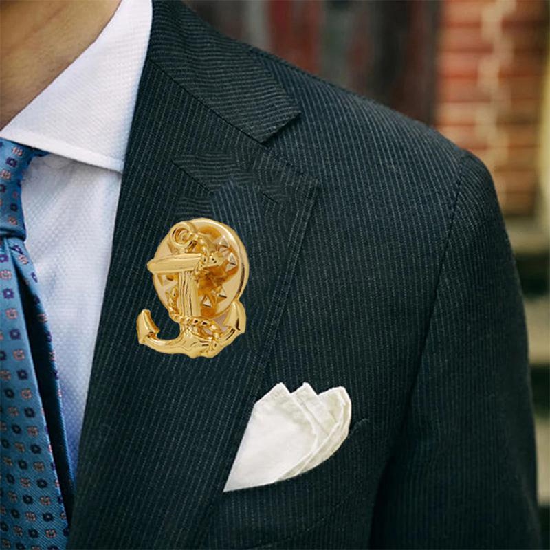 10pcs/set Anchor Rudder Brooch Fashion Vintage Men Shirt Suit Badge Collar Lapel Pins Brooches Jewelry Accessories Gifts