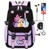 Knapsacks 3Pcs Set My Little Pony School Tote Meal Bag Pencil Pouch Female's Back To School Gift Mochila Teens Trip Bags