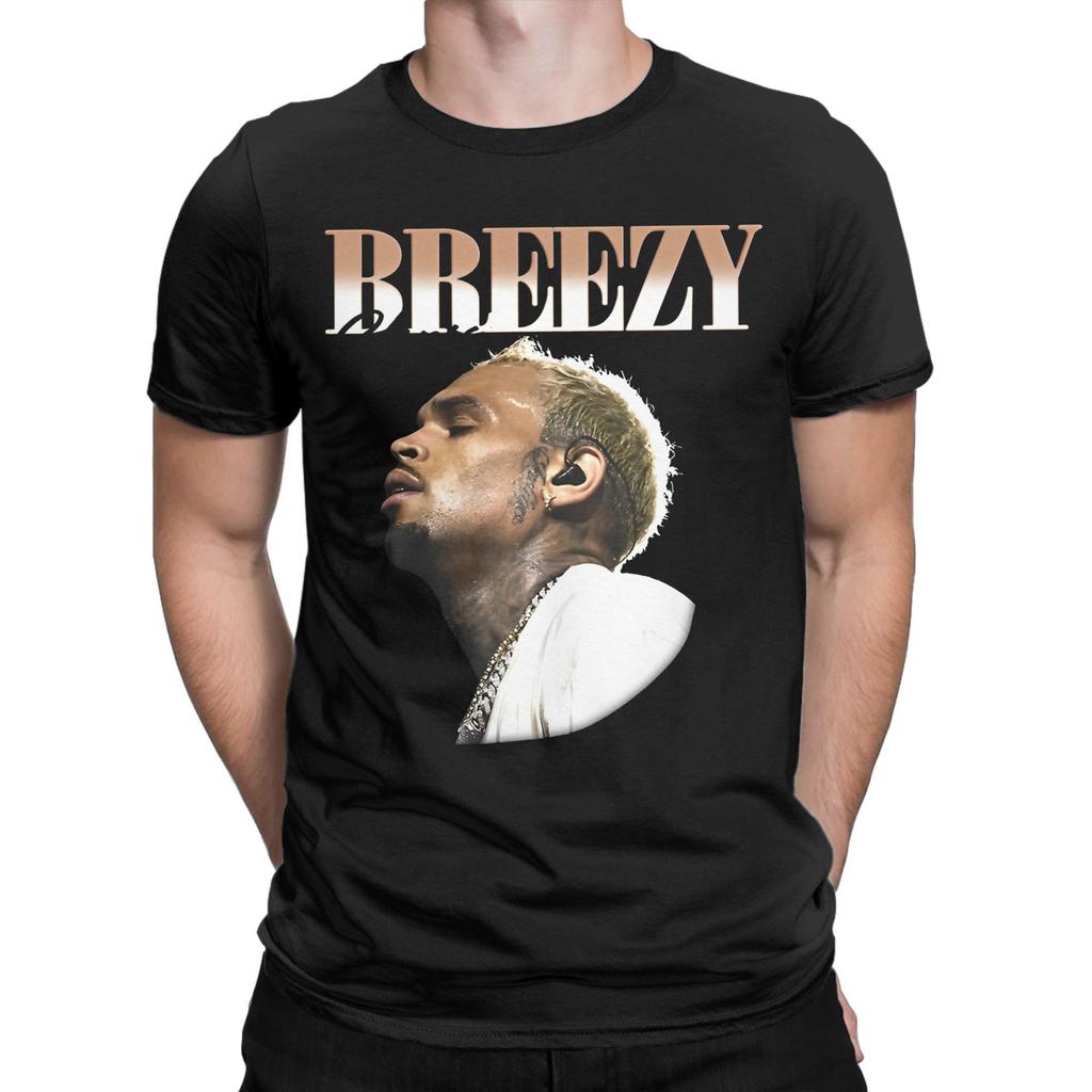 Rapper Chris Brown Breezy Bowl XX Tour T Shirt for Men Pure Cotton T-Shirt Round Neck Tees Short Sleeve Clothing Classic