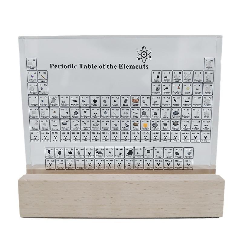 Tabel periodic încorporat din acril cu elemente fizice