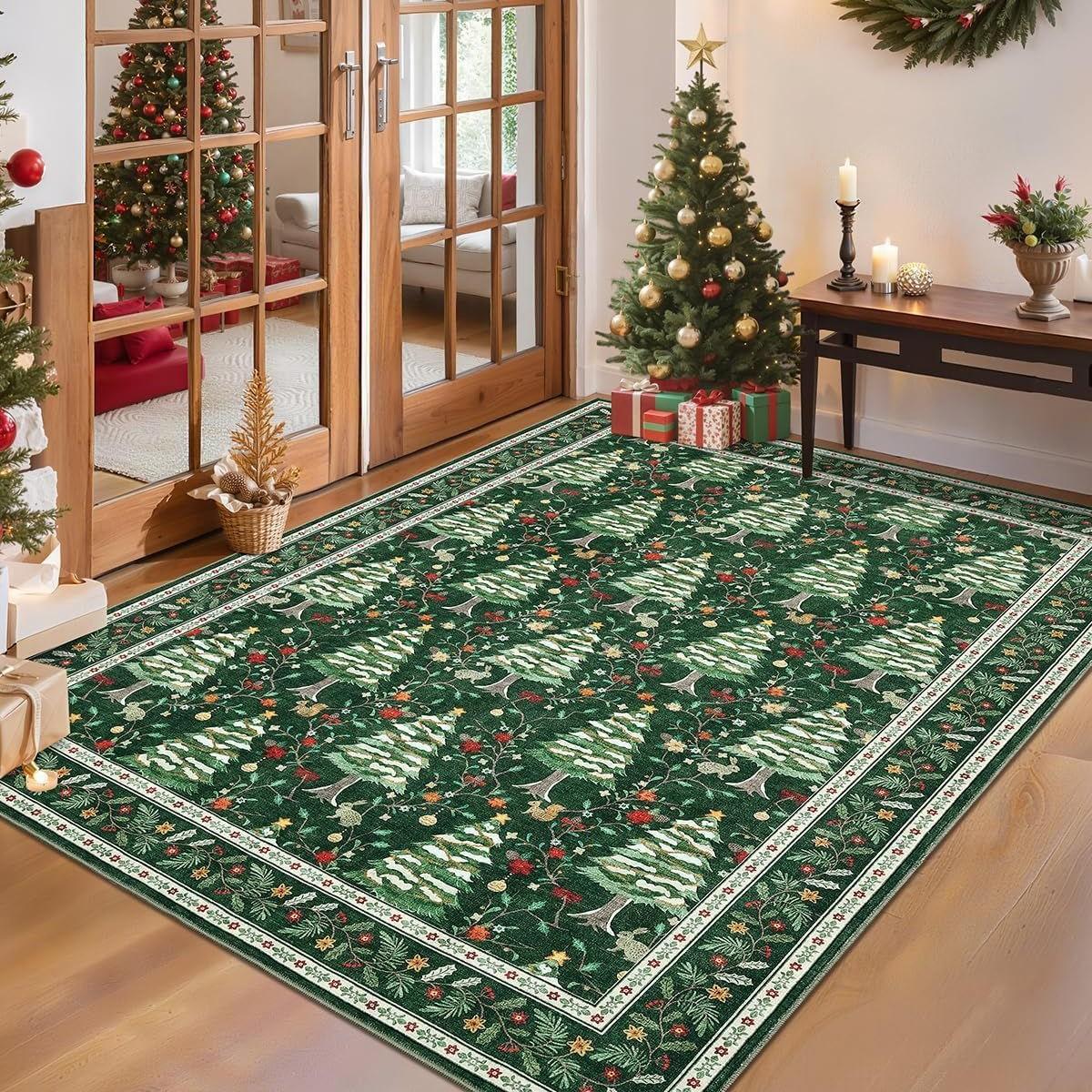 

Рождественский декоративный ковер для спальни, гостиной, грязеотталкивающий, износостойкий, коврик под журнальный столик, диванная подушка 40 * 60cm