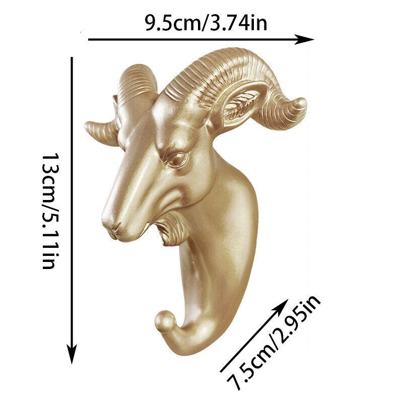 

3D голова животного настенная вешалка смола дверь задняя шляпа пальто висит крючок домашний декор