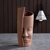 Nordische Keramik-Gesichtsvase Modernes Wohnzimmer Lippenblume Leichter Luxus Ausdruck Halbes Gesicht Dekoration Heimdekorationszubehör