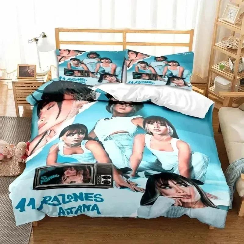 Set Copripiumino Cantante Spagnola A-Aitana Copripiumino Cantante Matrimoniale Singolo Matrimoniale Queen King Adulti Bambini Biancheria da Letto Piumino