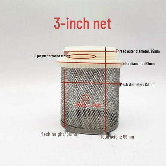 304 Stainless Steel Threaded Oil Suction Pump Filter Screen - 1.4 inch