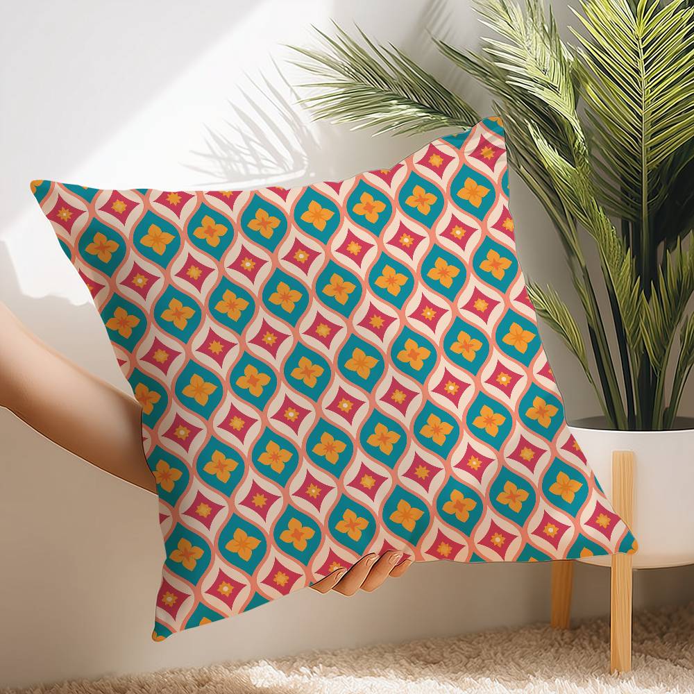 Art Nouveau Design Geometric Pillow Case Short Plush Print Cushion Cover Square Throw Pillow Covers Sofa Home Decor