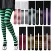 Women'S 50D Nylon Wide Striped Opaque Tights Adult Halloween Horizontal Colorful Stripes Pantyhose For Cosplay, And Daily Wear