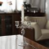 3 Heads Retro Transparent Candlesticks Taper Candle Holders Creative Romantic Table Centerpieces Wedding Party Decoration