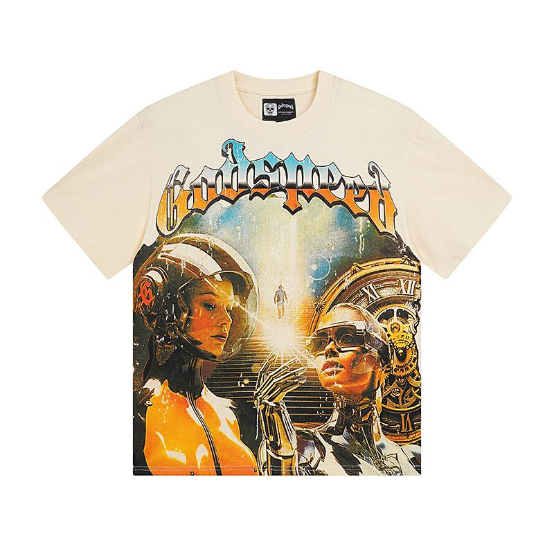 

Vintage Washed Cyberpunk Robotic Men Women Hip Hop Tee XL