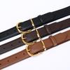 Simple And Versatile Fashion Trend Leather First Layer Cowhide Belt Women'S Light Luxury High Sense Decorative Belt Women'S Models
