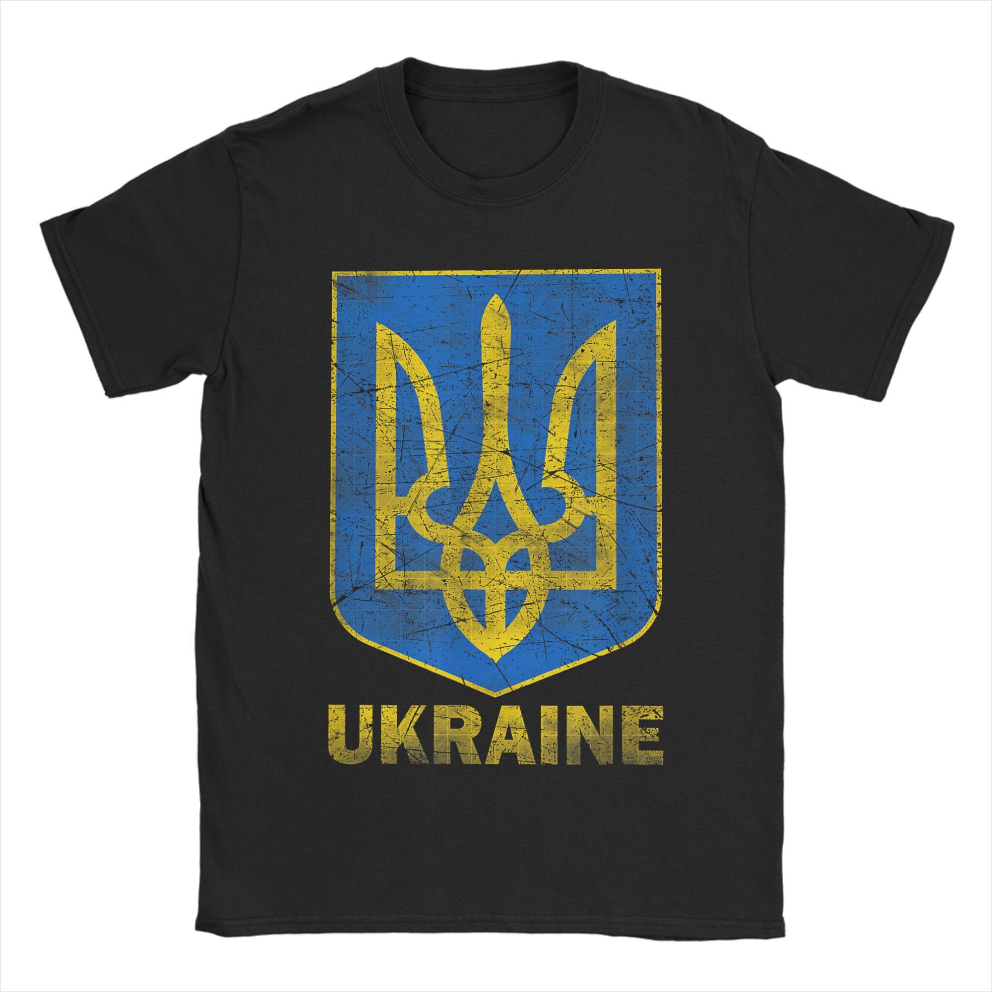

Mens T-Shirt Ukrainian Flag Vintage Ukraine Flag T-Shirts Hippie Summer Tee Shirt Y2K Funny Design Cotton Clothes Birthday Gift 4XL