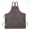 Waterproof Thickened Cotton Denim Apron - Oil and Stain Resistant, Solid Color Design for Household Kitchen Use