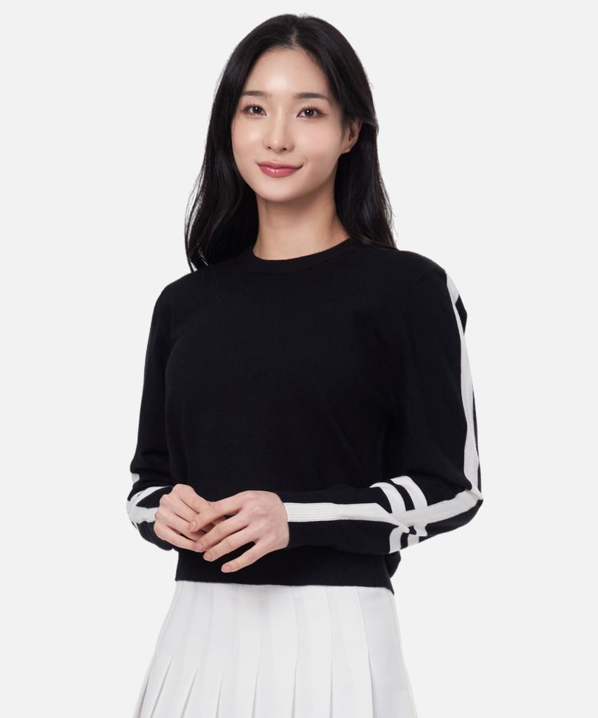 2ELA Women'S Grace Knit Round Long Sleeve T-Shirt 3 Colors