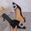 New Style Pointed-toe, High-necked, Half-slipper with Thin Heel and Ankle Strap Women's Shoes