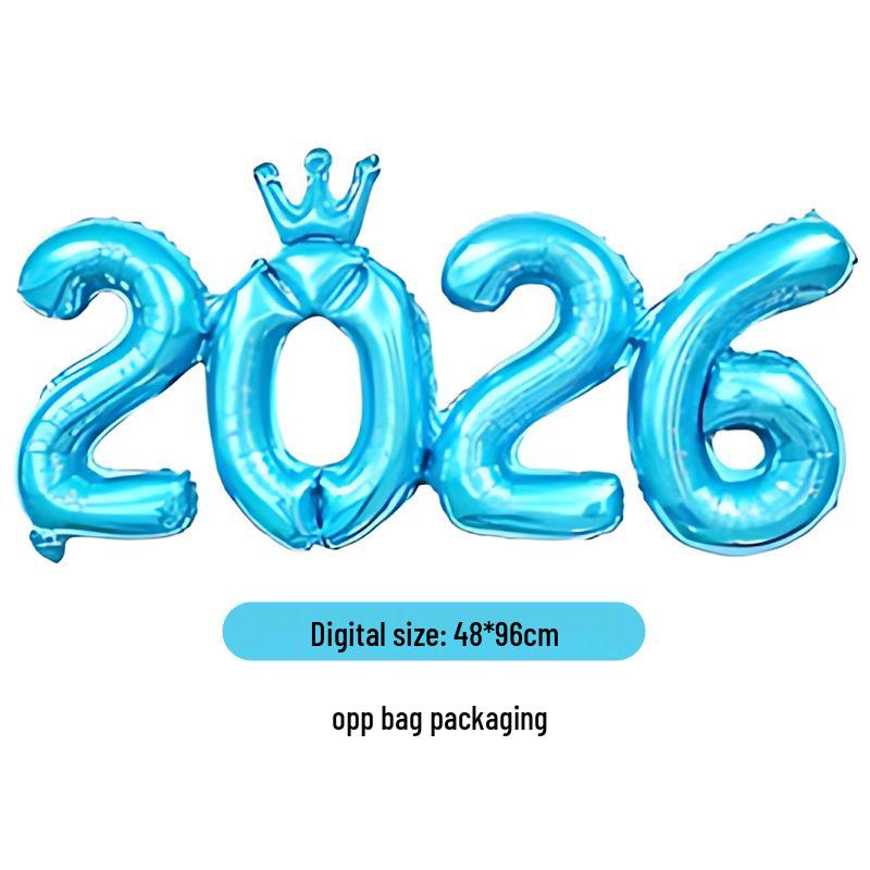 2026 Digitální Nový rok Korunový Kombinéza & Balónová Párty Dekorace Sada