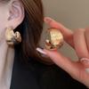 Heavy industry wide-sided C-shaped geometric stud earrings exaggerated high-end simple niche earrings