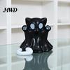 Cute Paw Print Figurine 2 Pcs Halloween Ghost Statue, Cat Figurine, Cartoon Lightweight Decorative Mini Spooky Kitten Ornament for Home Office