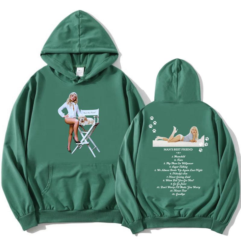 Sabrina Carpenter Man's Best Friend Hoodies Funny Cartoon Graphic Printing Sweatshirts Long Sleeve Female Hooded Pullovers Women