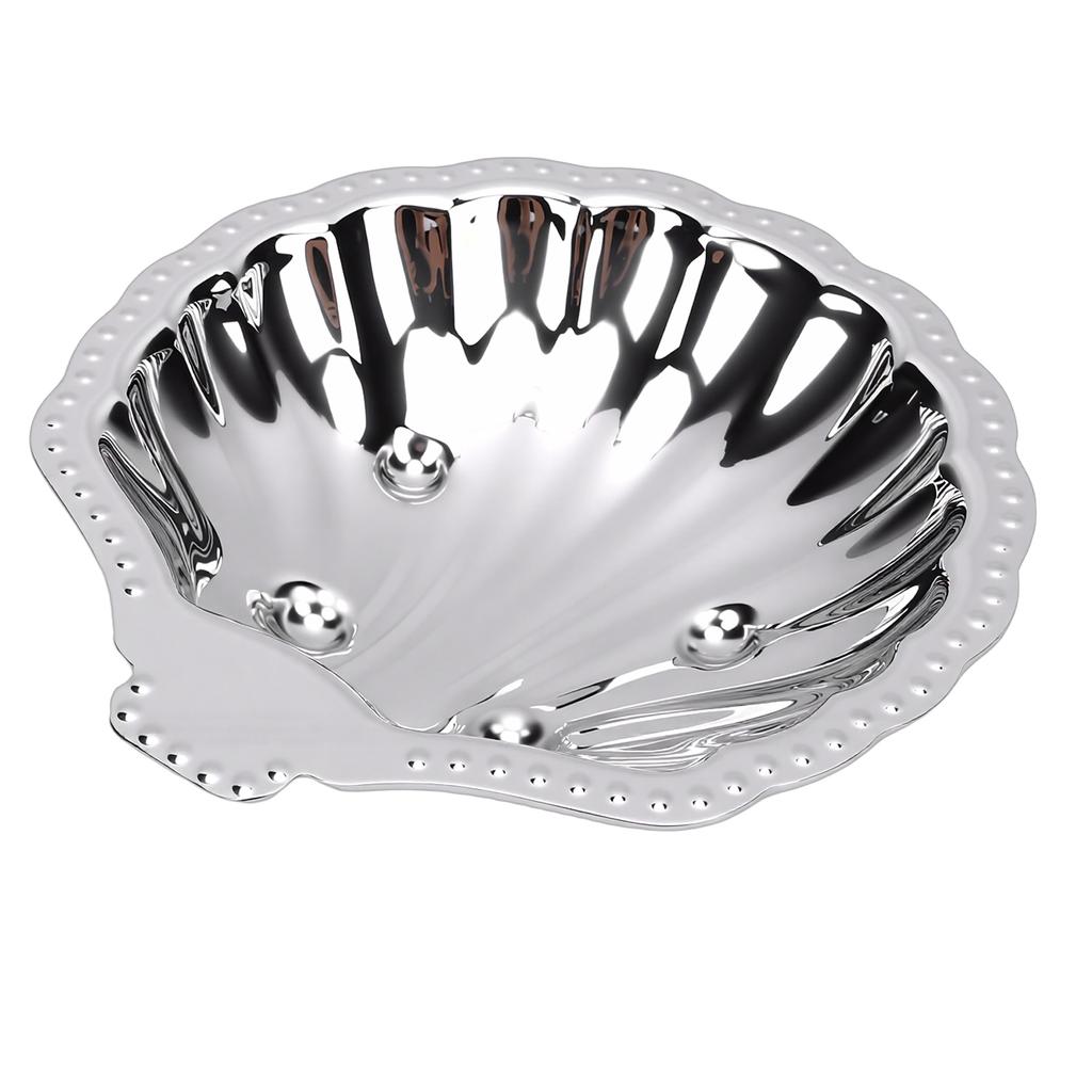 Metall-Snackschale 304 Edelstahl Vintage Muschelform Schmuckhalter für Trockenfrüchte Nüsse Vorspeisen