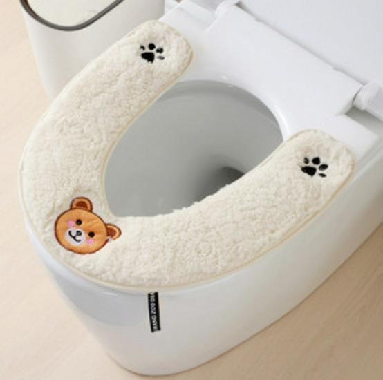 EVA Waterproof Antibacterial Toilet Seat Cover - Washable, Universal, Cute Design, Adhesive Cushion for All Seasons