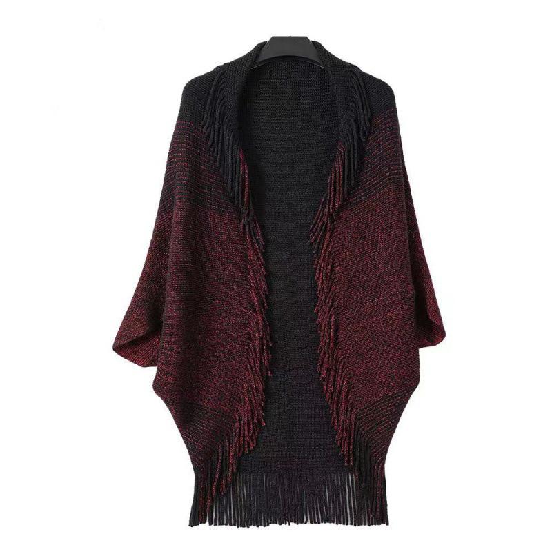 Women's Autumn/Winter Tassel Shawl - Imitation Cashmere Knitted Scarf & Cloak