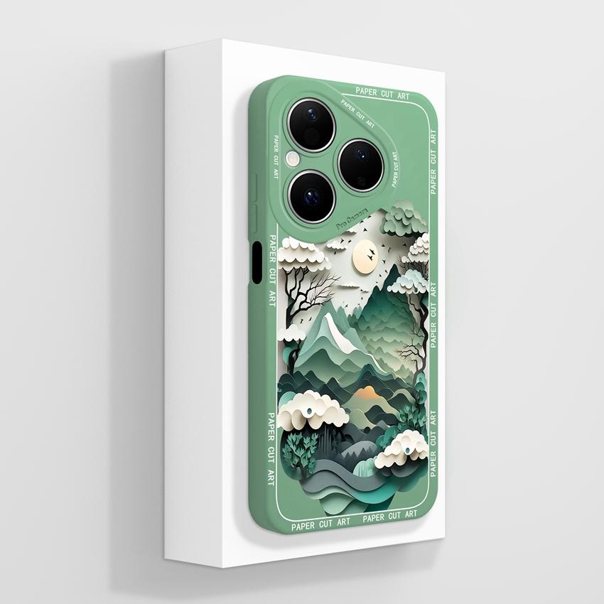 For Huawei Pura 80 Pro Honor X7d X9d X20 V40 Phone Cases Beautiful Village Patterns Lens Protection Liquid Silicone Shockproof Shell For Huawei Casing