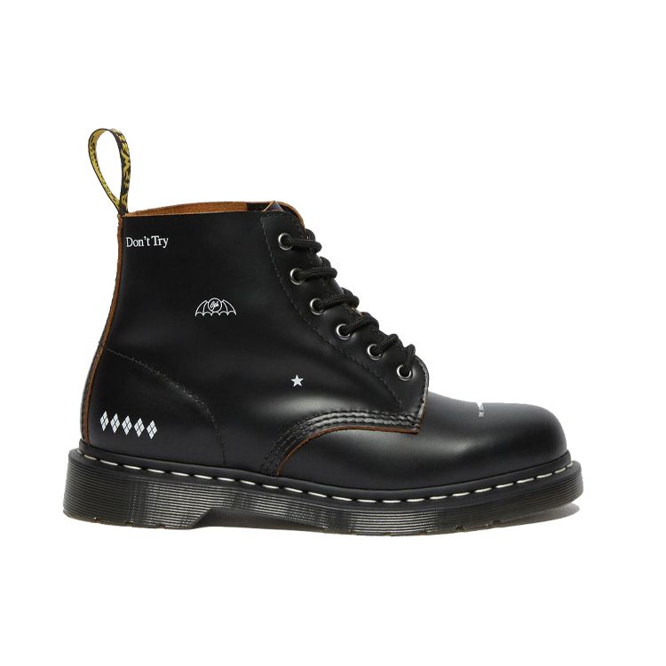 Dr. Martens Goodhood X  101 Leather Printed Elastic Ankle Boots Unisex Boots Black 27588001