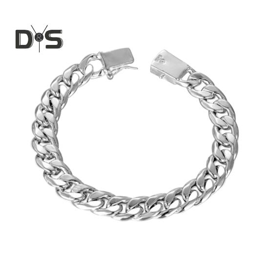 

Браслет унисекс из нержавеющей стали с ажурной цепочкой, однотонный, прочная конструкция, блестящий, панк, хип-хоп, полированный, подарок на день рождения, ювелирные изделия серебряный